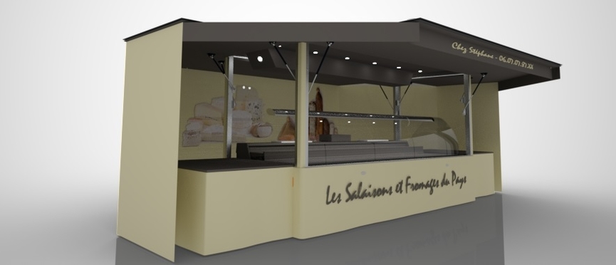 R 4+1 remorque vitrine simple essieu